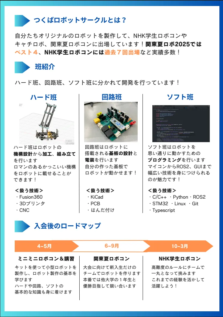 つくばろぼっとサークルの活動写真